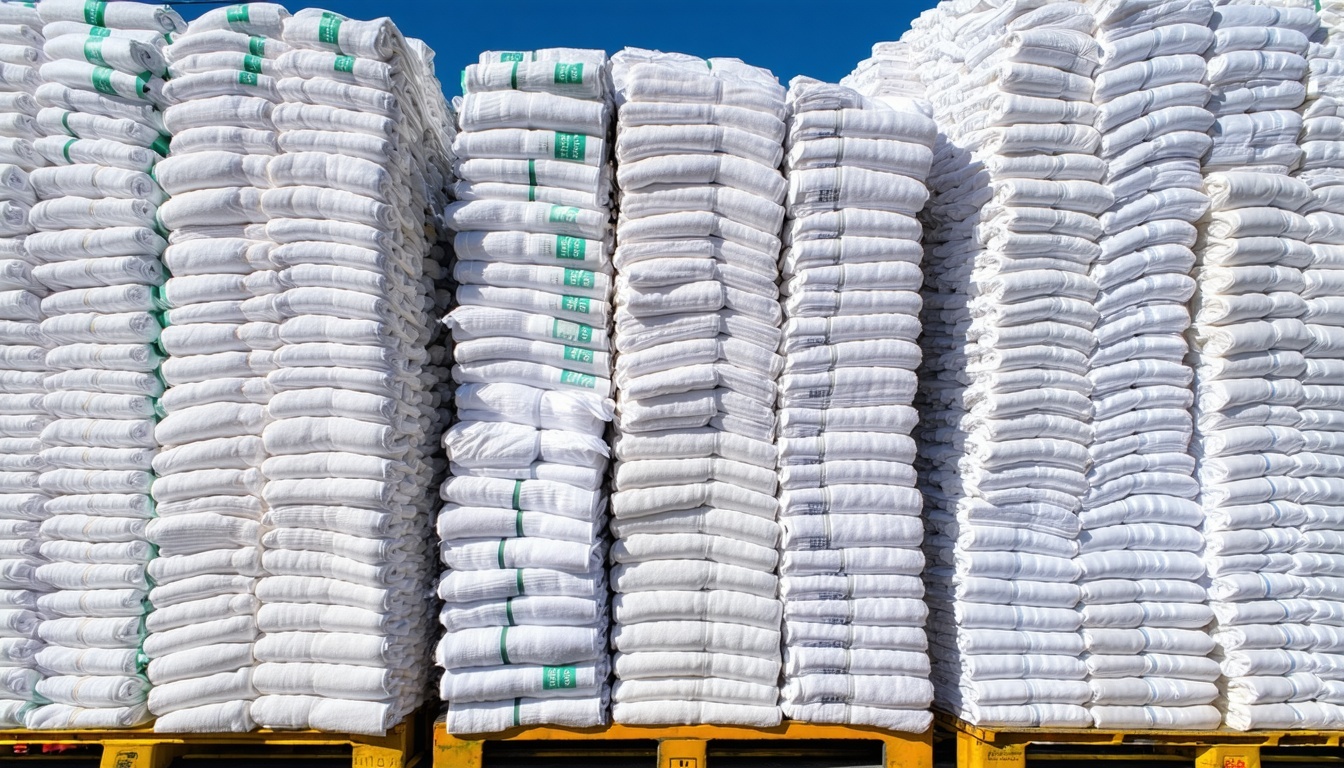 Bulk shipment of towels prepared for export